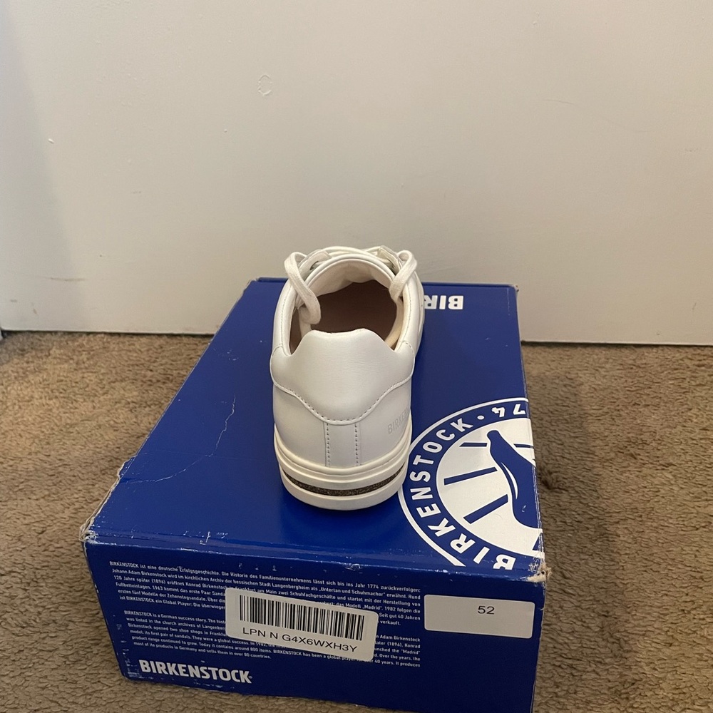 Birkenstock Women’s  White Leather Low-Top Sneakers Size 38 - Picture 8 of 11